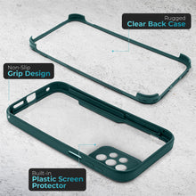 Załaduj obraz do przeglądarki galerii, Moozy 360 Case for Samsung A23 5G/4G - Green Rim Transparent Case, Full Body Double-sided Protection, Cover with Built-in Screen Protector
