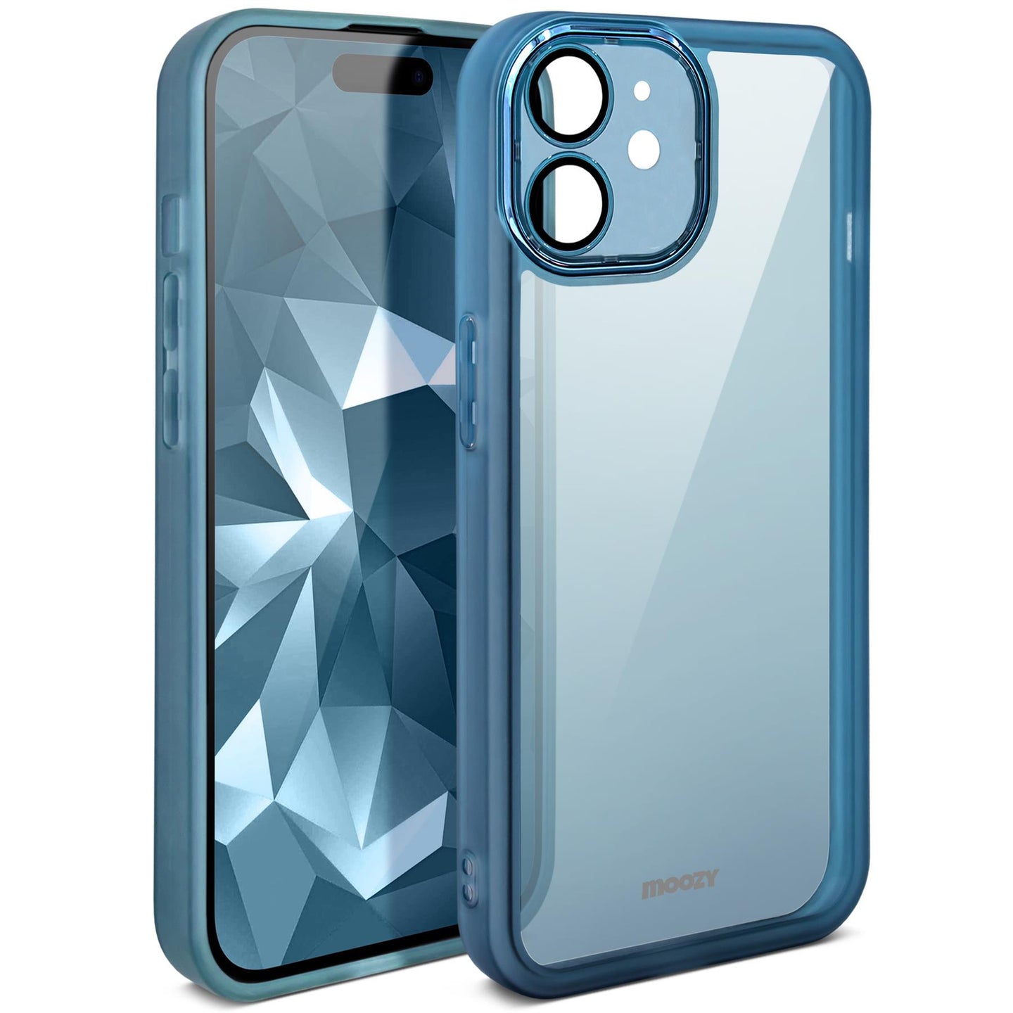 Moozy LumiCase phone case for iphone 11, 6.1-inch, Case for iphone 11 Shockproof, Bumper Case for iphone 11 clear case, Camera lens protector cover for iphone 11 slim, Blue