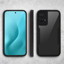 Cargar imagen en el visor de la galería, Moozy 360 Case for Samsung A33 5G - Black Rim Transparent Case, Full Body Double-sided Protection, Cover with Built-in Screen Protector
