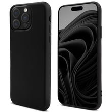 Charger l&#39;image dans la galerie, Moozy Lifestyle. Silicone Phone Case for iPhone 15 Pro Max, 6.7-inch, Liquid Silicone Shockproof Bumper Cover with Matte Finish and Soft Microfiber Lining, Premium Silicone Case, Black
