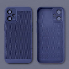 Cargar imagen en el visor de la galería, Moozy VentiGuard Phone Case for Xiaomi Redmi Note 12 Pro 5G, Blue - Breathable Cover with Perforated Pattern for Air Circulation, Ventilation, Anti-Overheating Phone Case
