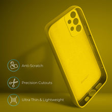 Load image into Gallery viewer, Moozy Lifestyle. Designed for Samsung A52, Samsung A52 5G Case, Yellow - Liquid Silicone Lightweight Cover with Matte Finish and Soft Microfiber Lining, Premium Silicone Case
