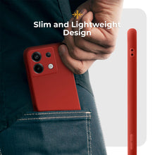 Charger l&#39;image dans la galerie, Moozy Minimalist Series Silicone Phone Case for Xiaomi Redmi Note 13 Pro 5G / Poco X6 5G, Matte Finish Lightweight Mobile Phone Case Slim Soft Protective TPU Cover with Matte Surface, Red
