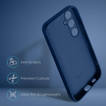 Ladda upp bild till gallerivisning, Moozy Lifestyle. Silicone Case for Samsung A54 5G, Midnight Blue - Liquid Silicone Lightweight Cover with Matte Finish and Soft Microfiber Lining, Premium Silicone Case

