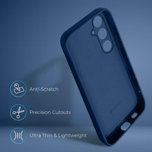 Load image into Gallery viewer, Moozy Lifestyle. Silicone Case for Samsung A54 5G, Midnight Blue - Liquid Silicone Lightweight Cover with Matte Finish and Soft Microfiber Lining, Premium Silicone Case
