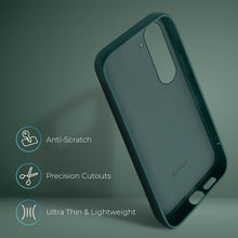 Load image into Gallery viewer, Moozy Lifestyle. Silicone Case for Samsung S23, Dark Green - Liquid Silicone Lightweight Cover with Matte Finish and Soft Microfiber Lining, Premium Silicone Case
