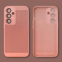 Cargar imagen en el visor de la galería, Moozy VentiGuard Phone Case for Samsung A14, Pastel Pink - Breathable Cover with Perforated Pattern for Air Circulation, Ventilation, Anti-Overheating Phone Case
