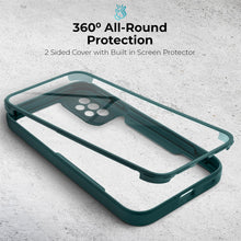 Załaduj obraz do przeglądarki galerii, Moozy 360 Case for Samsung A33 5G - Green Rim Transparent Case, Full Body Double-sided Protection, Cover with Built-in Screen Protector

