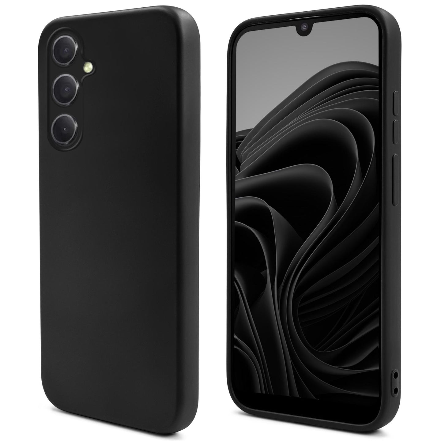 Moozy Lifestyle. Silicone Case for Samsung A34 5G, Black - Liquid Silicone Lightweight Cover with Matte Finish and Soft Microfiber Lining, Premium Silicone Case