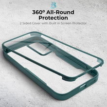 Cargar imagen en el visor de la galería, Moozy 360 Case for Xiaomi 12T and 12T Pro - Green Rim Transparent Case, Full Body Double-sided Protection, Cover with Built-in Screen Protector
