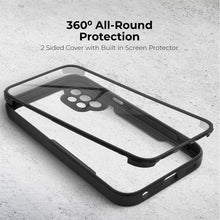 Załaduj obraz do przeglądarki galerii, Moozy 360 Case for Samsung A13 - Black Rim Transparent Case, Full Body Double-sided Protection, Cover with Built-in Screen Protector
