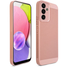 Załaduj obraz do przeglądarki galerii, Moozy VentiGuard Phone Case for Samsung A54 5G, Pastel Pink - Breathable Cover with Perforated Pattern for Air Circulation, Ventilation, Anti-Overheating Phone Case
