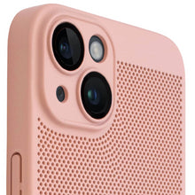 Load image into Gallery viewer, Moozy VentiGuard Phone Case for iphone 14, 6.1-inch - Breathable Shockproof Bumper Cover with lens protector, Perforated Pattern for Air Circulation, Anti-Overheating Phone Case, Pastel Pink
