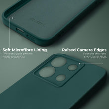 Load image into Gallery viewer, Moozy Lifestyle. Silicone Case for Xiaomi Redmi Note 13 Pro 5G and Poco X6, Dark Green - Liquid Silicone Lightweight Cover with Matte Finish and Soft Microfiber Lining, Premium Silicone Case
