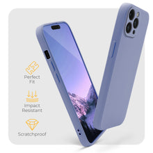 Charger l&#39;image dans la galerie, Moozy Minimalist Series Silicone Case for iPhone 14 Pro Max, Blue Grey - Matte Finish Lightweight Mobile Phone Case Slim Soft Protective TPU Cover with Matte Surface
