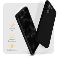 Charger l&#39;image dans la galerie, Moozy Minimalist Series Silicone Case for Xiaomi 13T / 13T Pro, Black - Matte Finish Lightweight Mobile Phone Case Slim Soft Protective TPU Cover with Matte Surface
