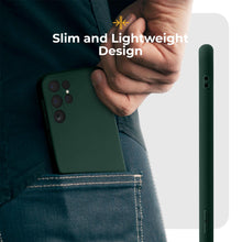 Charger l&#39;image dans la galerie, Moozy Minimalist Series Silicone Case for Samsung S23 Ultra, Dark Green - Matte Finish Lightweight Mobile Phone Case Slim Soft Protective TPU Cover with Matte Surface
