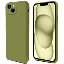 Załaduj obraz do przeglądarki galerii, Moozy Lifestyle. Premium Silicone Phone Case for iPhone 14, 6.1-inch, Liquid Silicone Lightweight cover for i phone 14 with Matte Finish and Soft Microfiber Lining, Olive green
