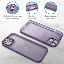 Charger l&#39;image dans la galerie, Moozy LumiCase phone case for iphone 13 / 14, 6.1-inch, Shockproof Bumper Cover for iphone 13 / 14, Anti-Scratch Clear Phone Case for iphone 13 / 14, Camera protection cover for iphone 13 / 14, Purple
