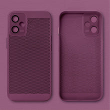 Cargar imagen en el visor de la galería, Moozy VentiGuard Phone Case for Xiaomi Redmi Note 12, Purple - Breathable Cover with Perforated Pattern for Air Circulation, Ventilation, Anti-Overheating Phone Case
