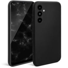 Load image into Gallery viewer, Moozy Minimalist Series Silicone Case for Samsung A14, Black - Matte Finish Lightweight Mobile Phone Case Slim Soft Protective TPU Cover with Matte Surface
