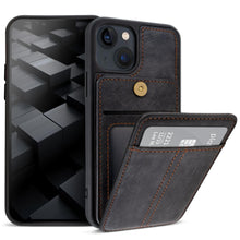 Charger l&#39;image dans la galerie, Moozy ElitePocket phone case with card holder for iphone 13 / iphone 14, back cover with card holder, wallet case for iphone 13 / 14, dark gray
