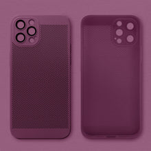 Ladda upp bild till gallerivisning, Moozy VentiGuard Phone Case for iPhone 12 Pro, Purple, 6.1-inch - Breathable Cover with Perforated Pattern for Air Circulation, Ventilation, Anti-Overheating Phone Case
