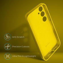 Charger l&#39;image dans la galerie, Moozy Lifestyle. Silicone Phone Case for Samsung galaxy a55 5g, Liquid Silicone slim Protector Cover with Matte Finish and Soft Microfiber Lining, Premium Shockproof Case for a55 5g, Yellow
