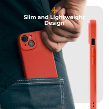 Load image into Gallery viewer, Moozy Minimalist Series Silicone Case for iPhone 14, Red - Matte Finish Lightweight Mobile Phone Case Slim Soft Protective TPU Cover with Matte Surface
