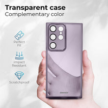 Load image into Gallery viewer, Moozy LumiCase Phone case for samsung s24 Ultra transparent, Case for samsung s24 ultra shockproof, Cover for galaxy s24 ultra clear with Camera Lens Protector, Purple
