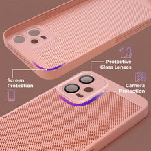 Załaduj obraz do przeglądarki galerii, Moozy VentiGuard Phone Case for Xiaomi Redmi Note 12 Pro 5G, Pastel Pink - Breathable Cover with Perforated Pattern for Air Circulation, Ventilation, Anti-Overheating Phone Case
