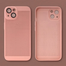Load image into Gallery viewer, Moozy VentiGuard Phone Case for iPhone 13, Pastel Pink - Breathable Cover with Perforated Pattern for Air Circulation, Ventilation, Anti-Overheating Phone Case
