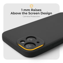 Carica l&#39;immagine nel visualizzatore di Gallery, Moozy Minimalist Series Silicone Case for iPhone 14, Black - Matte Finish Lightweight Mobile Phone Case Slim Soft Protective TPU Cover with Matte Surface
