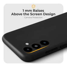 Carica l&#39;immagine nel visualizzatore di Gallery, Moozy Minimalist Series Silicone Case for Samsung A14, Black - Matte Finish Lightweight Mobile Phone Case Slim Soft Protective TPU Cover with Matte Surface
