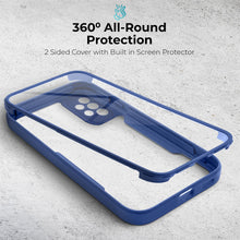 Załaduj obraz do przeglądarki galerii, Moozy 360 Case for Samsung A33 5G - Blue Rim Transparent Case, Full Body Double-sided Protection, Cover with Built-in Screen Protector
