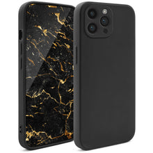 Afbeelding in Gallery-weergave laden, Moozy Minimalist Series Silicone Case for iPhone 14 Pro Max, Black - Matte Finish Lightweight Mobile Phone Case Slim Soft Protective TPU Cover with Matte Surface
