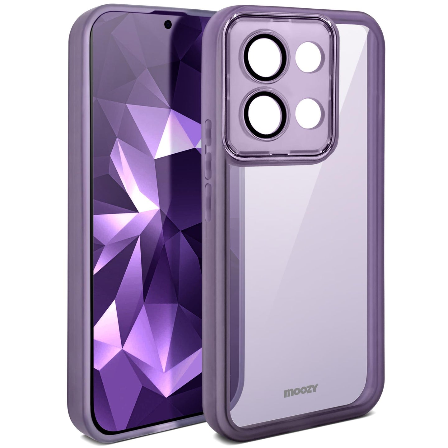 Moozy LumiCase phone case for xiaomi Redmi Note 13 Pro 5G / case for Poco X6 slim, Case for xiaomi Redmi Note 13 Pro 5G bumper with camera cover, Soft TPU case for xiaomi Poco X6 transparent, Purple