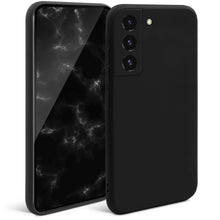 Charger l&#39;image dans la galerie, Moozy Minimalist Series Silicone Case for Samsung S22, Black - Matte Finish Lightweight Mobile Phone Case Slim Soft Protective TPU Cover with Matte Surface
