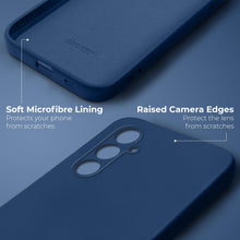 Charger l&#39;image dans la galerie, Moozy Lifestyle. Silicone Case for Samsung A54 5G, Midnight Blue - Liquid Silicone Lightweight Cover with Matte Finish and Soft Microfiber Lining, Premium Silicone Case
