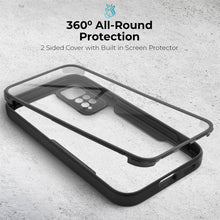 Załaduj obraz do przeglądarki galerii, Moozy 360 Case for Xiaomi Redmi Note 11 Pro 5G/4G - Black Rim Transparent Case, Full Body Double-sided Protection, Cover with Built-in Screen Protector
