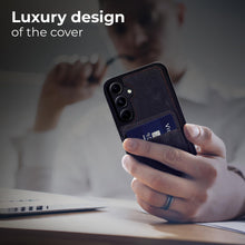 Załaduj obraz do przeglądarki galerii, Moozy ElitePocket phone case for Samsung galaxy a54 5g with card holder, back cover with card holder, case for a54 5g, dark gray
