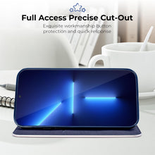 Charger l&#39;image dans la galerie, Moozy Wallet Case for Xiaomi 13T / 13T Pro, Dark Blue Carbon - Flip Case with Metallic Border Design Magnetic Closure Flip Cover with Card Holder and Kickstand Function
