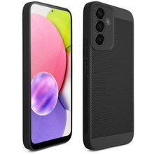 Load image into Gallery viewer, Moozy VentiGuard Phone Case for Samsung A54 5G, Black - Breathable Cover with Perforated Pattern for Air Circulation, Ventilation, Anti-Overheating Phone Case
