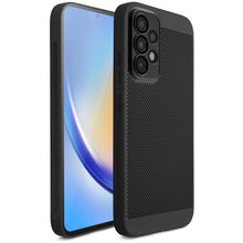 Carica l&#39;immagine nel visualizzatore di Gallery, Moozy VentiGuard Phone Case for Samsung Galaxy A53 5G, Breathable phone case for samsung a53 with Perforated Pattern for Air Circulation, Cover for a53 5g shockproof, Black
