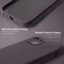 Afbeelding in Gallery-weergave laden, Moozy Lifestyle. Premium Silicone Phone Case for iPhone 14, 6.1-inch, Liquid Silicone Lightweight cover for i phone 14 with Matte Finish and Soft Microfiber Lining, Dark Grey
