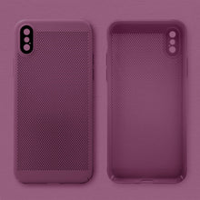 Carica l&#39;immagine nel visualizzatore di Gallery, Moozy VentiGuard Phone Case for iPhone X / XS, Purple, 5.8-inch - Breathable Cover with Perforated Pattern for Air Circulation, Ventilation, Anti-Overheating Phone Case

