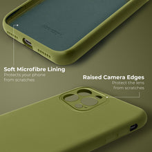 Ladda upp bild till gallerivisning, Moozy Lifestyle. Premium Silicone Phone case for iPhone 15 Pro, 6.1-inch, Liquid Silicone Lightweight Cover for iphone 15 Pro Shockproof with Matte Finish and Soft Microfiber Lining, Olive green
