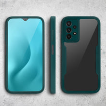 Załaduj obraz do przeglądarki galerii, Moozy 360 Case for Samsung A23 5G/4G - Green Rim Transparent Case, Full Body Double-sided Protection, Cover with Built-in Screen Protector
