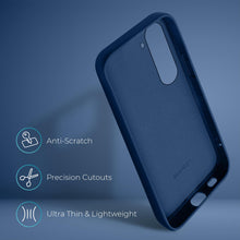 Load image into Gallery viewer, Moozy Lifestyle. Silicone Case for Samsung S23, Midnight Blue - Liquid Silicone Lightweight Cover with Matte Finish and Soft Microfiber Lining, Premium Silicone Case
