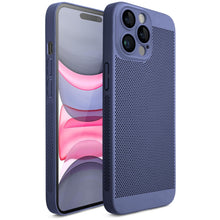 Charger l&#39;image dans la galerie, Moozy VentiGuard Phone Case for iphone 15 pro max, Breathable phone case for iphone 15 pro max with Perforated Pattern for Air Circulation, Case for iphone 15 pro max shockproof, Blue
